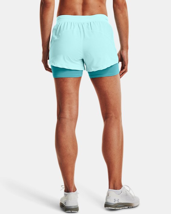 Women's UA Iso-Chill Run 2-in-1 Shorts, Blue, pdpMainDesktop image number 1